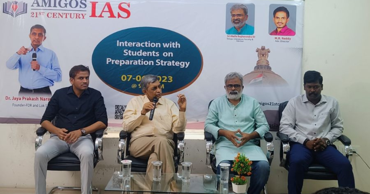 Amigos 21st Century IAS Academy Hosts a Successful Interaction with Dr. Jaya Prakash Narayan on Preparation Strategy for Civil Services Exams